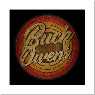 arjunthemaniac,circle vintage retro faded Buck Owens Posters and Art